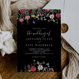Invitación Flor silvestre multicolor jardín El Boda de