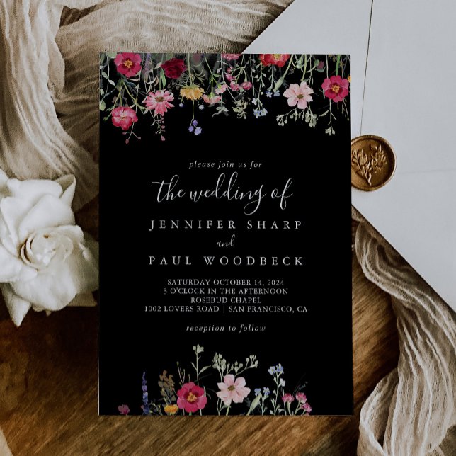 Invitación Flor silvestre multicolor jardín El Boda de (Subido por el creador)