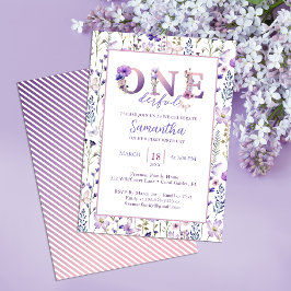 Invitación Flor silvestre ONEMaravilloso Chica Primer Invitad