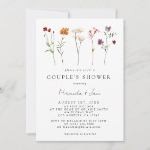 Invitación Flor silvestre Orgullo Lésbico Ducha de Pareja Flo