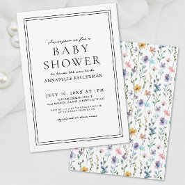 Invitación Flor silvestre Pastel Botánico Floral Baby Shower