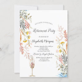 Invitación Flor silvestre pradera seca,retiro de vidrio