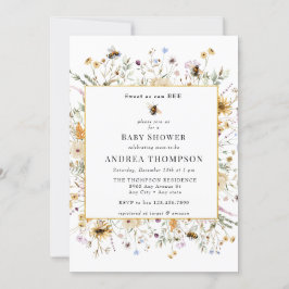 Invitación Flor silvestre primavera | Bee Baby Shower