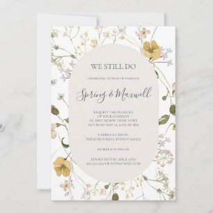 Invitación Flor silvestre primavera   Blanco Que Aún Vemos Re