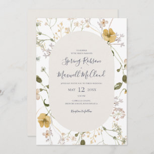 Invitación Flor silvestre primavera   Boda Casual Blanco