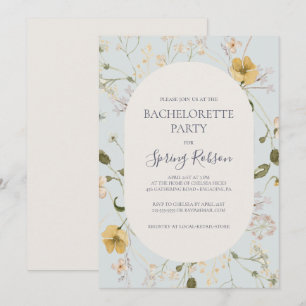 Invitación Flor silvestre primavera   Fiesta de bachillerato 