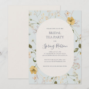 Invitación Flor silvestre primavera   Fiesta de té de novia a