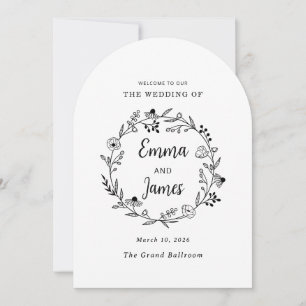 Invitación Flor silvestre Primavera floral Wreath minimalista