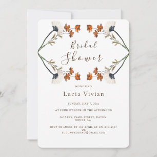 Invitación Flor silvestre primavera Gran Patten Brigada Ducha