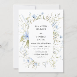 Invitación Flor silvestre primavera pradera dudosa saga azul