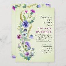 Flor silvestre primavera verde Baby Shower