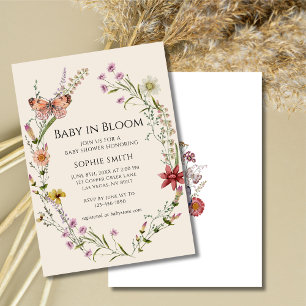Invitación Flor Silvestre Quiere Un Baby Shower En Bloom