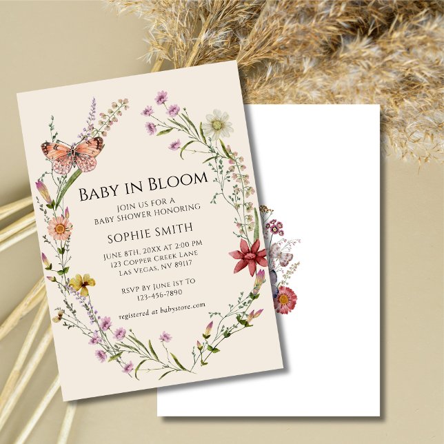 Invitación Flor Silvestre Quiere Un Baby Shower En Bloom (Subido por el creador)