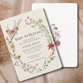 Invitación Flor Silvestre Quiere Un Baby Shower En Bloom