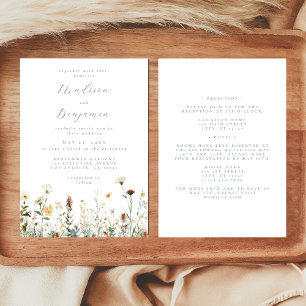 Invitación Flor silvestre rusa en un solo Boda
