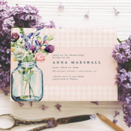 Invitación Flor silvestre rusa Mason Jar Picnic Bridal Shower