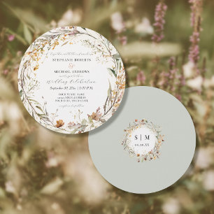 Invitación Flor silvestre rusa ronda otoño otoño Boda de marf