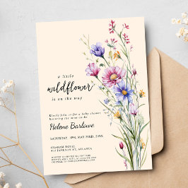 Invitación Flor silvestre Rustic Boho Neutral Floral Baby Sho