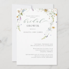 Invitación Flor silvestre Sage Green Couples Brilla Shower