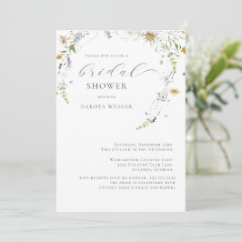 Invitación Flor silvestre Sage Green Simple Floral Bridal Sho
