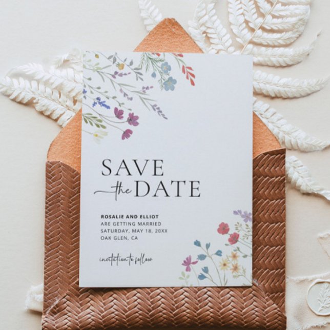 Invitación Flor silvestre salva la fecha, Boho salva la fecha (Subido por el creador)