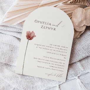 Invitación Flor silvestre simple   Arco Boda tradicional beig
