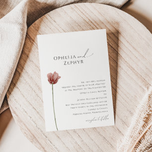 Invitación Flor silvestre simple   Boda tradicional