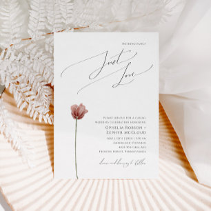 Invitación Flor silvestre simple Nada Fancy Just Love Boda