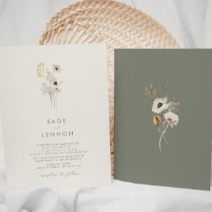 Invitación Flor silvestre simple y caprichosa   Boda de Marfi