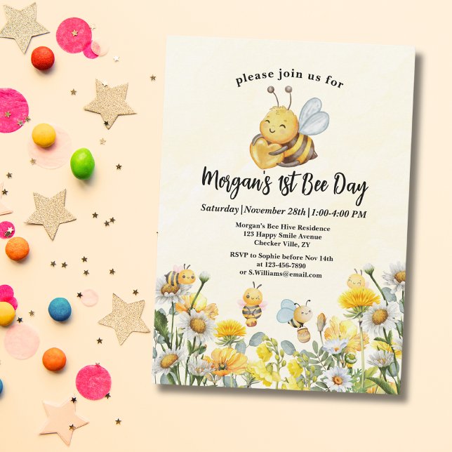 Invitación Flor silvestre Un primer cumpleaños (Subido por el creador)