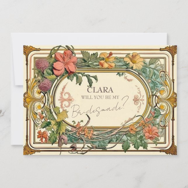 Invitación Flor silvestre victoriana Ornate Border Weddesmade (Anverso)