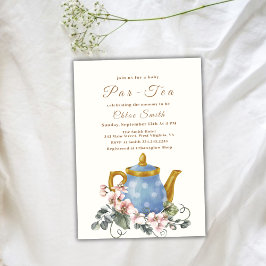 Invitación Flor silvestre vintage Par-Tea Mommy-To-Be Baby Sh
