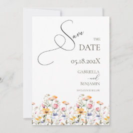 Invitación Flor silvestre Watercolor Meadow Save the Date Bod