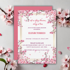 Invitación Flor suave de cerezo Sakura Baby Shower