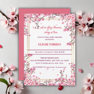 Invitación Flor suave de cerezo Sakura Baby Shower