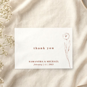 Invitación Flor Terracota Indie botánico gracias nombre