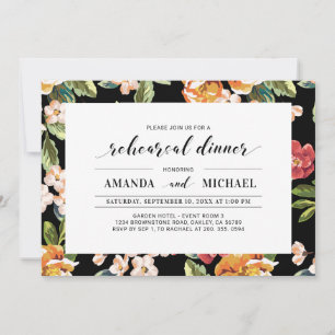 Invitación Flor Tropical Cena de Ensayo de Boda Moderna