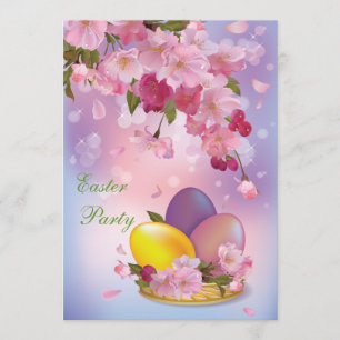Invitación Flor y fiesta hermosos de Pascua de los huevos