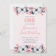 Flor y rosa | Primera fiesta de cumpleaños Chica