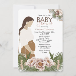 Invitación Flora acuarela Baby Shower rosa de Rubor