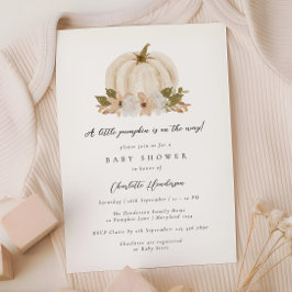 Invitación Flora acuarela Pequeña Calabaza Baby Shower