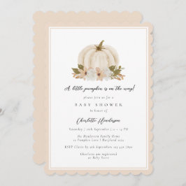 Invitación Flora acuarela Pequeña Calabaza Baby Shower