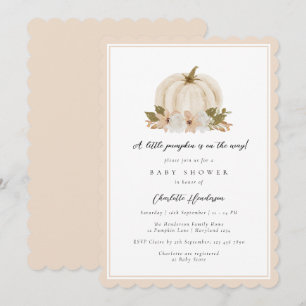 Invitación Flora acuarela Pequeña Calabaza Baby Shower