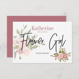 Invitación Flora acuarela será mi chica flor