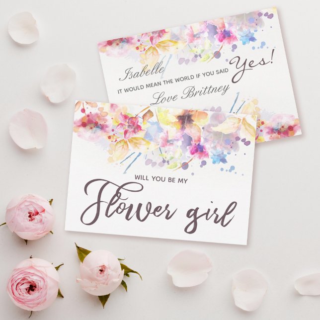 Invitación Flora acuarela Serás mi chica flor (Subido por el creador)