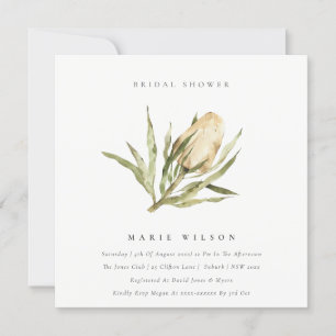 Invitación Flora acuática de Banksia nativa Cuidada Ducha de