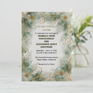 Invitación Flora Botanical Elegant Garden Wedding Invitation