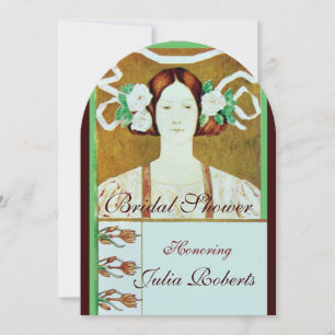 INVITACIÓN FLORA / DAMA CON ROSAS BLANCAS FIESTA DE DUCHA BRI