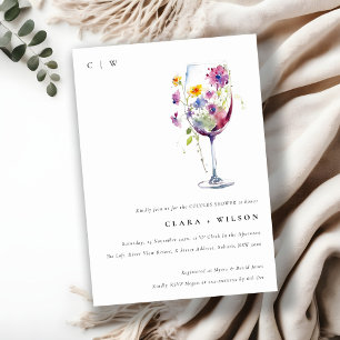 Invitación Flora de color de agua mínima Ducha acopladora de