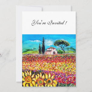 Invitación FLORA EN LA TOSEANA/ Campos, Amapolas y Girasoles